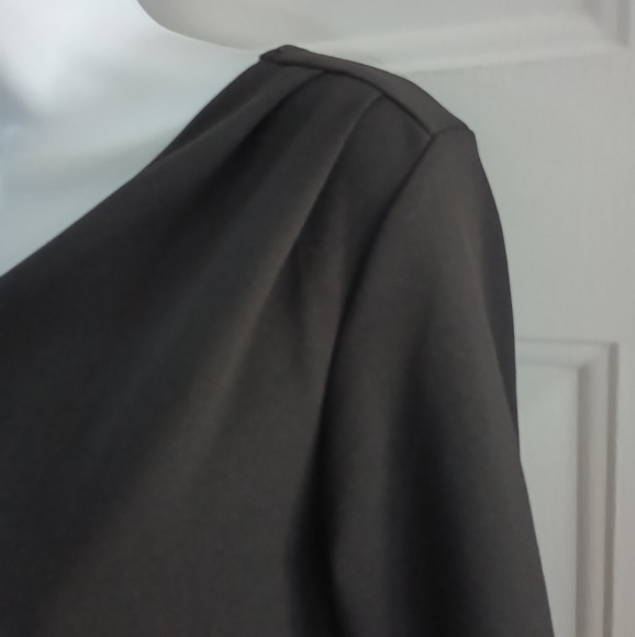 Steel Mill & Co Black One Shoulder Long Sleeve Wrapped Dress. Size L - Picture 7 of 13